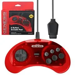 Carátula de Retro-Bit Sega 6 Button Arcade Pad [Crimson Red]