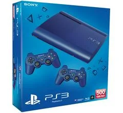 Carátula de PlayStation 3 Super Slim 500GB Azurite Blue 2-Controller Bundle