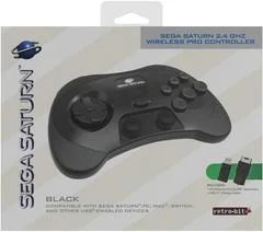 Carátula de Retro-Bit Sega Saturn 2.4GHz Wireless Pro Controller Black